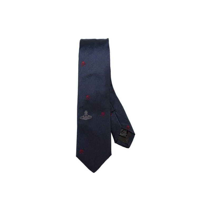 Vivienne Westwood Embroidered-skull Silk Tie-1