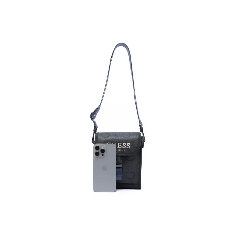 GUESS Synthetic Leather Shoulder Bag Unisex Carbon Gray-1