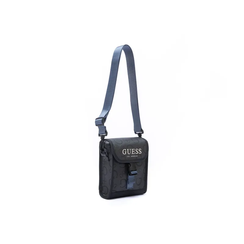 GUESS Synthetic Leather Shoulder Bag Unisex Carbon Gray-2