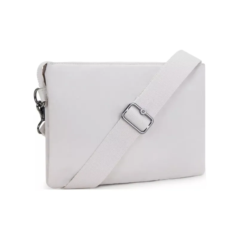 Kipling Nylon Shoulder Bag, Crossbody Bag Large Size Unisex Silver Night-3