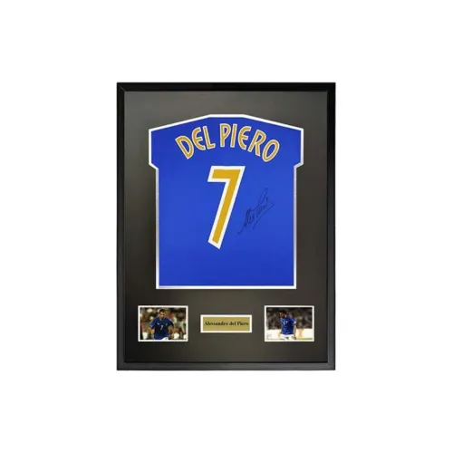Yi Shot Jersey Italian Men's National Football Team, With SA Certificate, Framed Collection