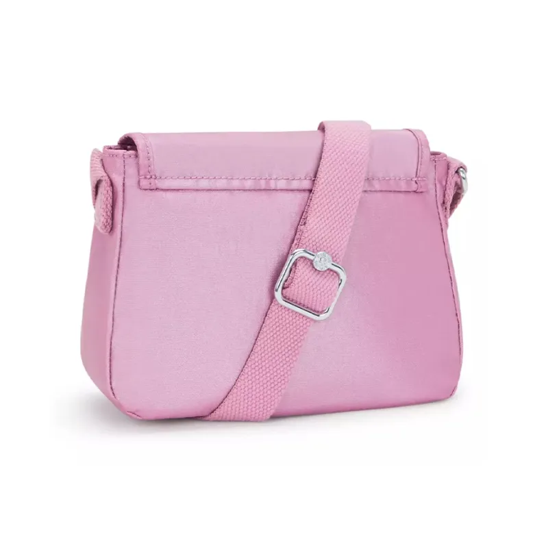 Kipling Nylon Shoulder Bag, Crossbody Bag Mini Women's Sweet Furong Metallic-2