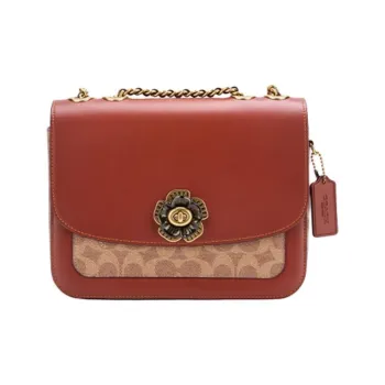 COACH Madison Cow Leather Crossbody Bag Shoulder Bag Medium Size Women's Brown Yellow And Rusty Red