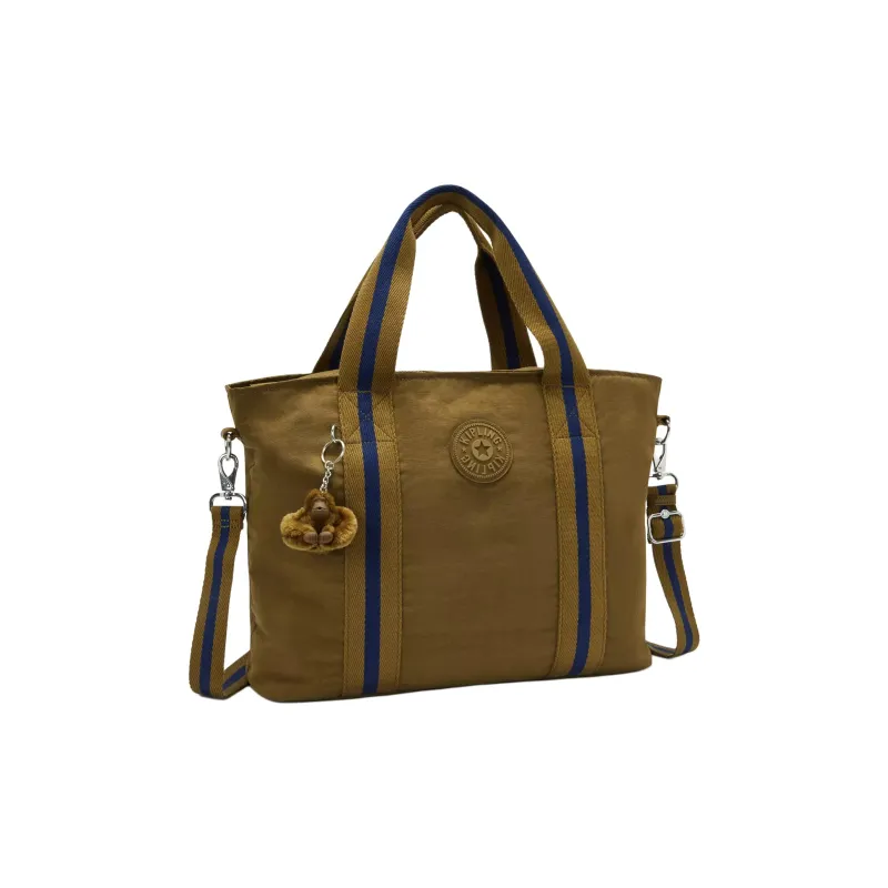 Kipling Recycled Polyester Tote Bag, Shopping Bag, Shoulder Bag, Handbag Large Size Unisex Dry Laurel Tree Color-1