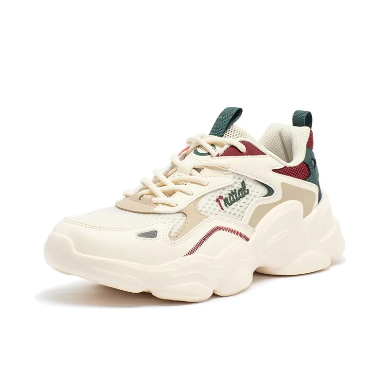 361° Anti-Slip Wear-Resistant Low-Top Casual Running Shoes Women's Beige Green Red-2