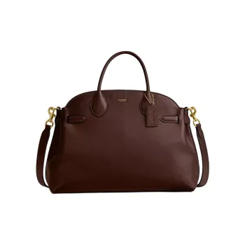 COACH Empire Carryall Grain Leather Shoulder Bag, Crossbody Bag, Handbag Tubas Women's Maple