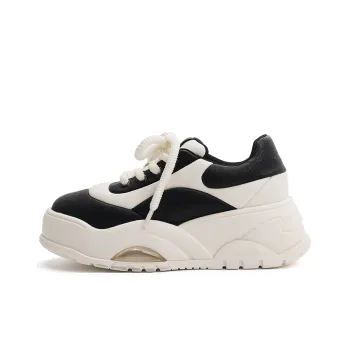 XIAOFAMIAO Minimalist Fashion Style Multicolor Platform Versatile Casual Skateboard Shoes Women's Black White