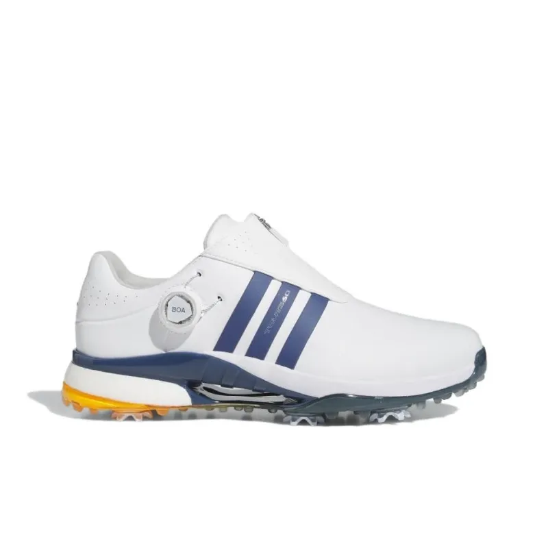 Adidas Tour360 Anti Slip Wear Resistant Low Top Golf Shoes Men's White Blue-1