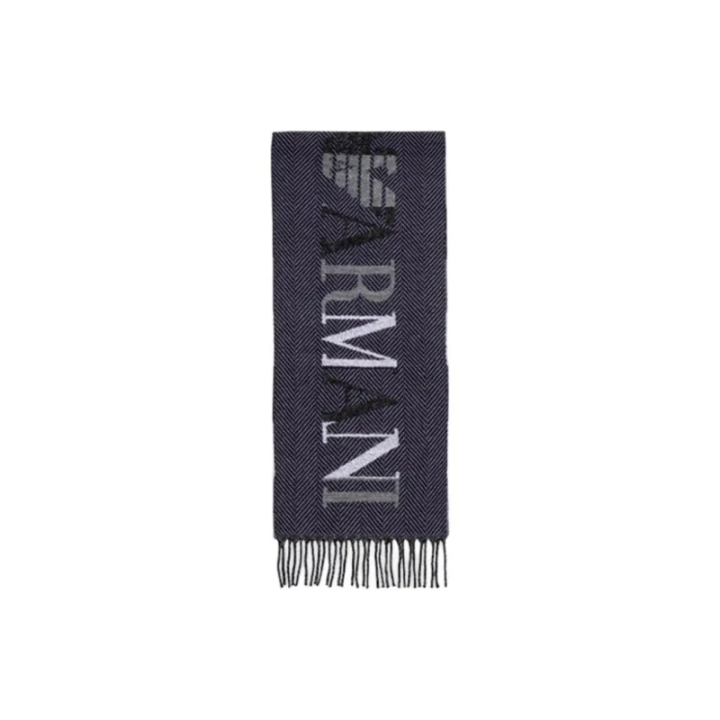 EMPORIO ARMANI Logo intarsia Scarf-3