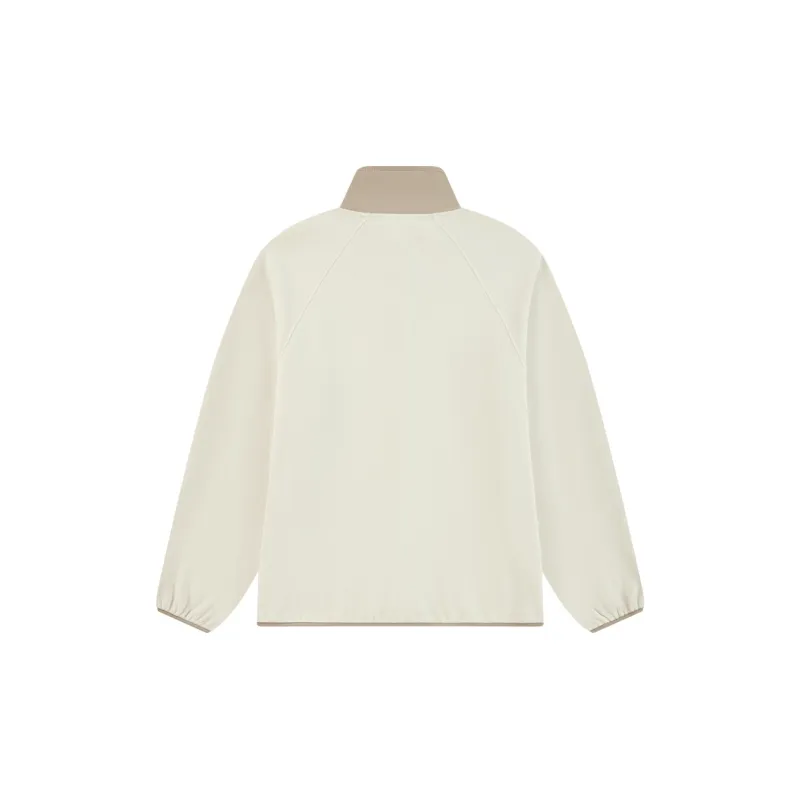 QIAODAN Mountain God Series Velvet feel Coat Women's Calamine White-1