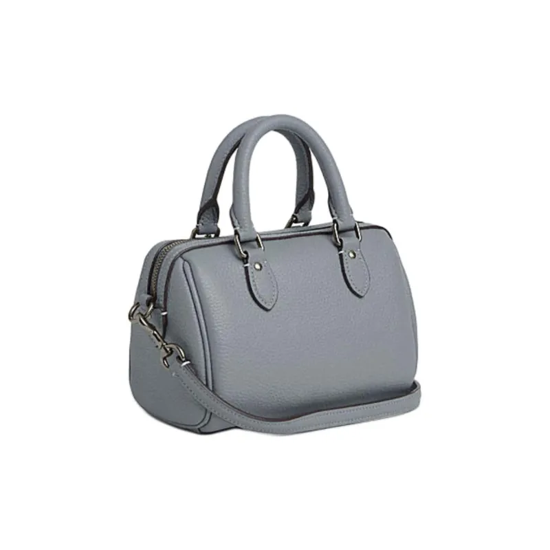 COACH Rowan Cow Leather Shoulder Bag, Crossbody Bag, Handbag Mini Women's Gray Blue-1