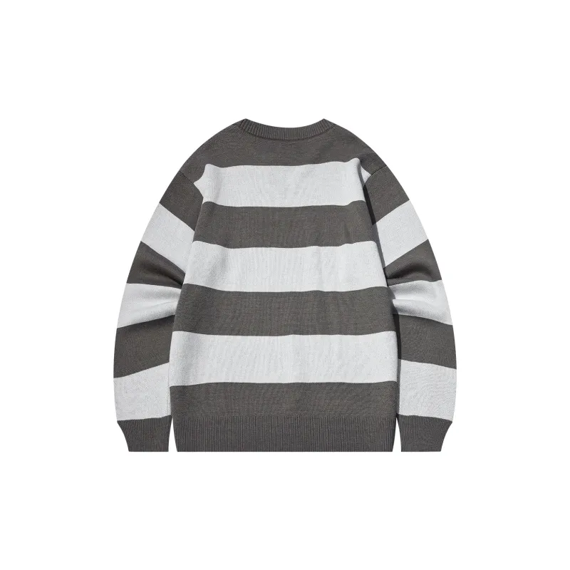 BEASTER Sweater Unisex Gray White Stripes-1