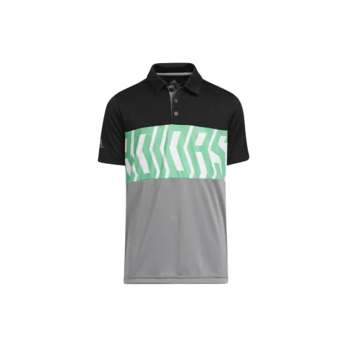 Adidas COLORBLOCK Polo Shirts Men Black/Half Bright Green