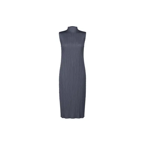 PLEATS PLEASE ISSEY MIYAKE Sleeveless Dresses Women's Ash Marine Blue