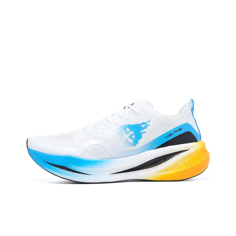 BMAI Carbon FLY Running Shoes Unisex Low Top Storm White/Apricot Yellow/Cerulean-0