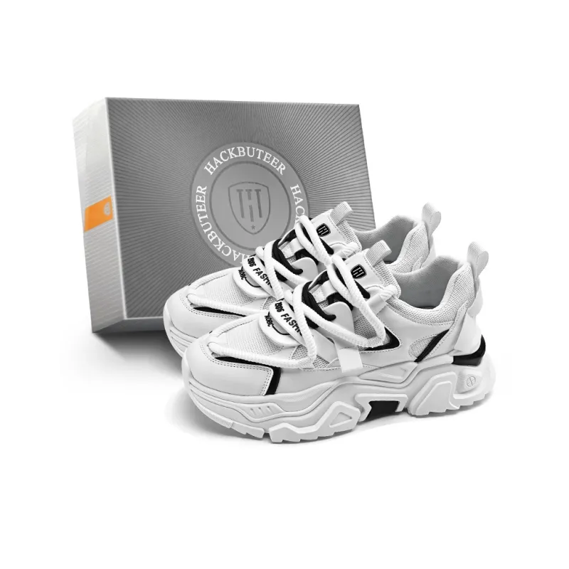 HACKBUTEER Shock Absorbers With Slip Resistant And Abrasion Resistant Properties Low Top Chunky Sneakers Unisex-1