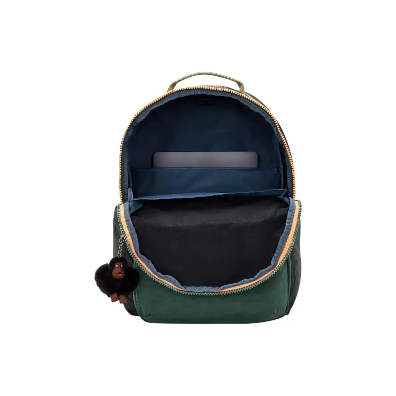 Kipling Nylon Backpack Large Size Unisex Green & Black-5