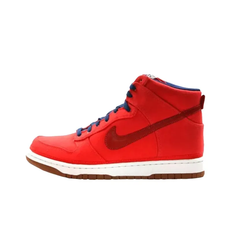 Nike Dunk High Anti Slip Wear Resistant High Top Basketball Shoes Unisex Red Blue-0