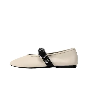 ZARA Flat Mary Jane Shoes Women's Beige