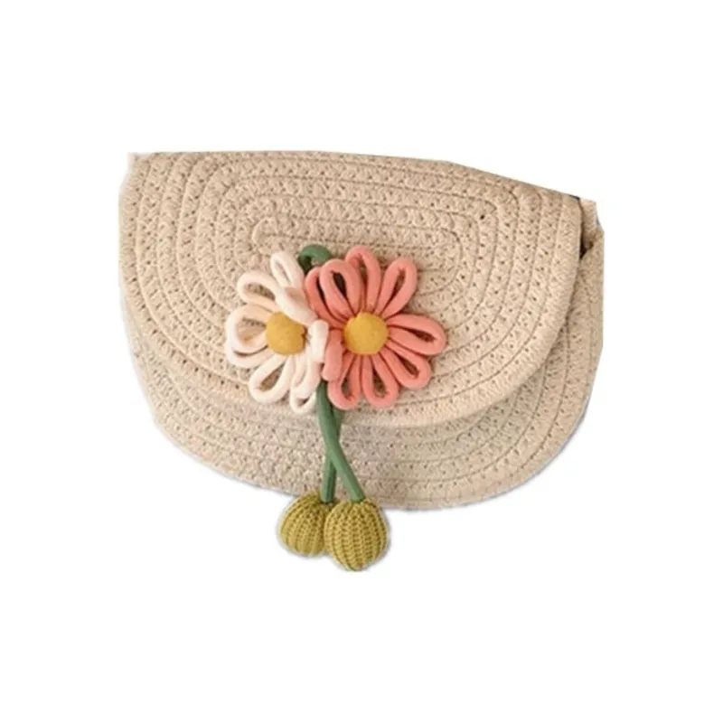RKM Woven Shoulder Bag Crossbody Bag Medium Size Women's Ecru/Khaki-10