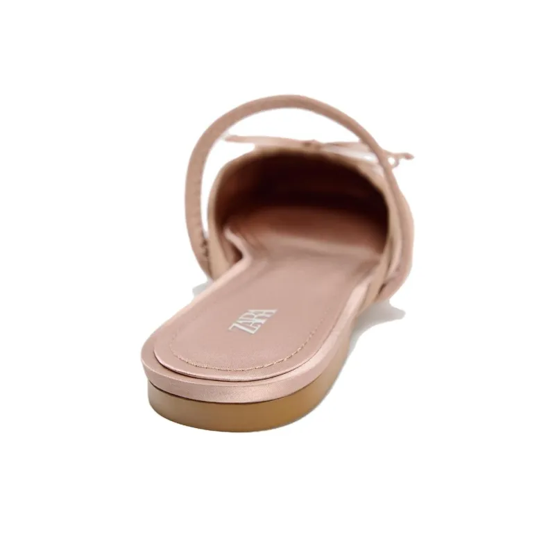 ZARA Abrasion-Resistant Wrap-toe Slippers Women's Rose Red-5