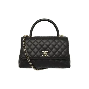 CHANEL Caviar Calfskin Shoulder Bag, Crossbody Bag, Handbag Medium Size Women's Black