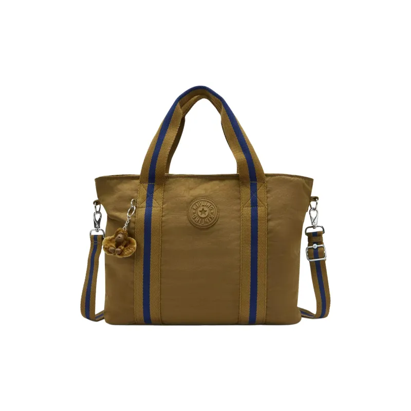 Kipling Recycled Polyester Tote Bag, Shopping Bag, Shoulder Bag, Handbag Large Size Unisex Dry Laurel Tree Color-0