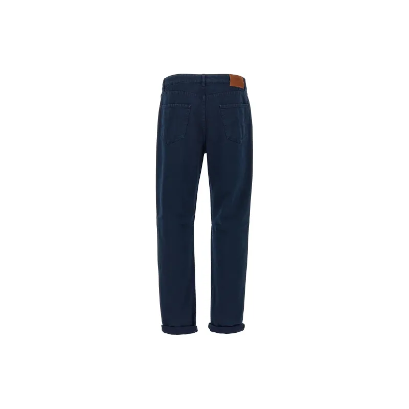 Brunello Cucinelli Logo Patch Straight Leg Jeans-1