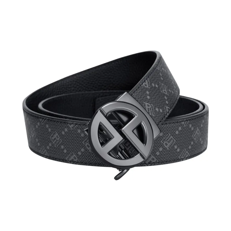 POLO Cow Leather Top Grain Cow Leather Leather Belts Men's Gunmetal Width 3.4cm-2
