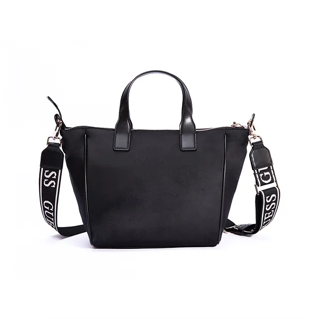 GUESS Nylon Tote One Shoulder Handbag Women's Black-4