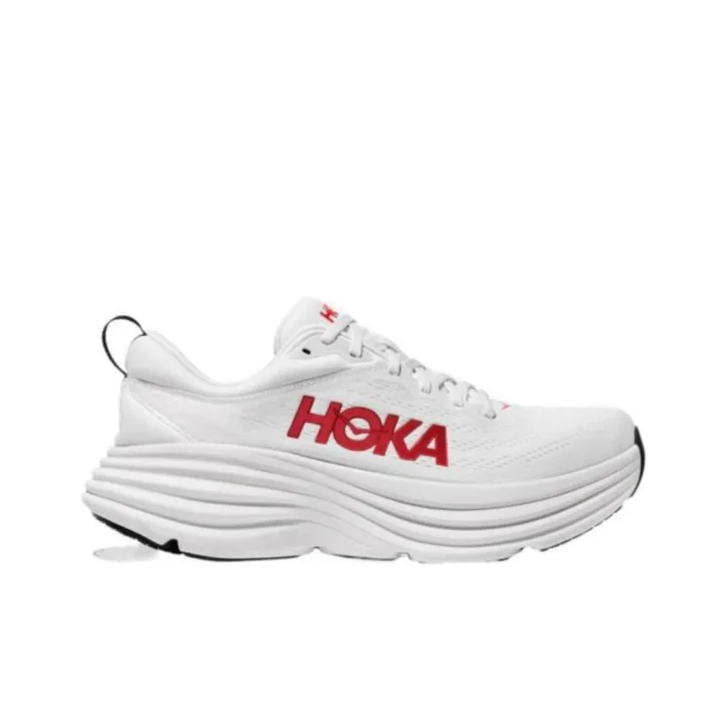 HOKA ONE ONE Bondi 8 White Vermillion-1