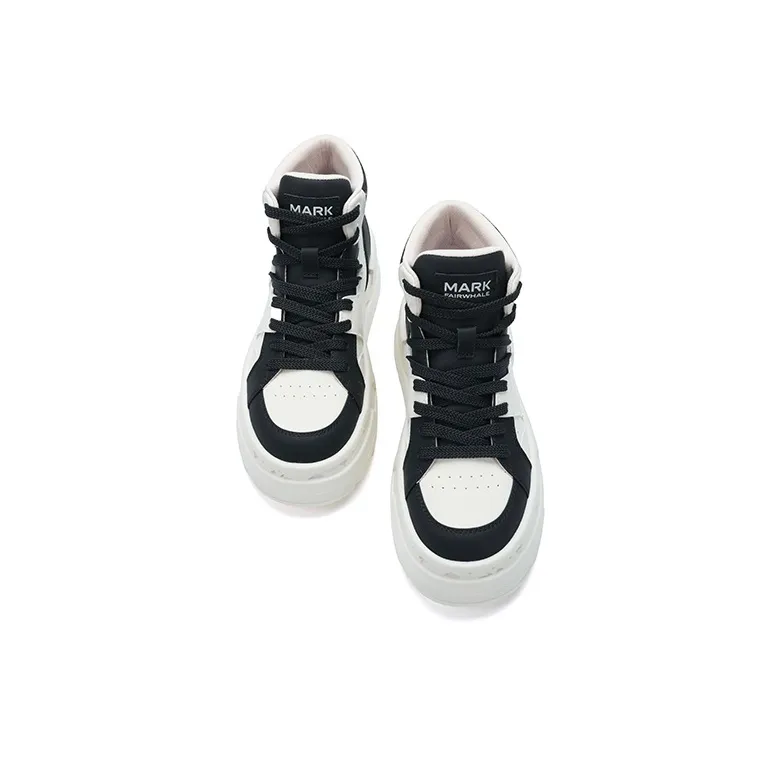 FAIRWHALE Skateboard Shoes Men High Top Black/Green-3