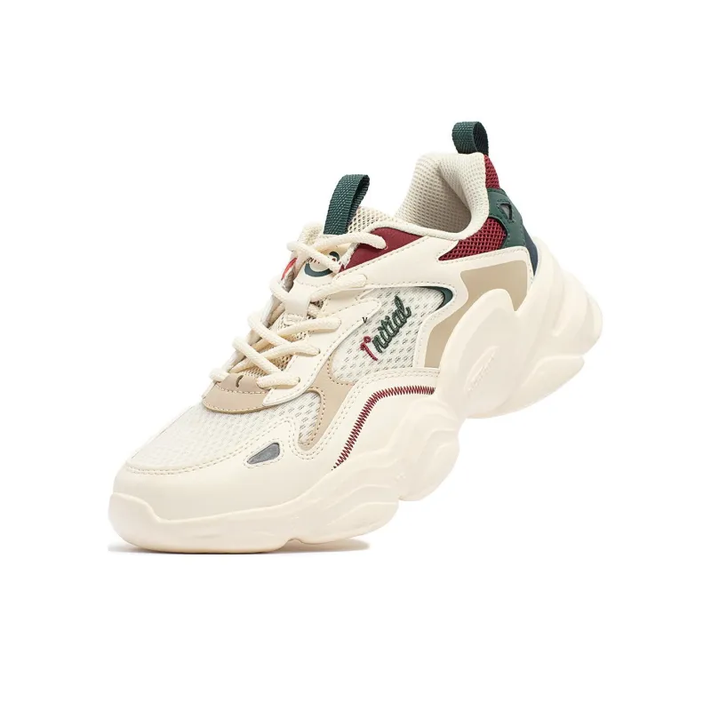 361° Anti-Slip Wear-Resistant Low-Top Casual Running Shoes Women's Beige Green Red-3
