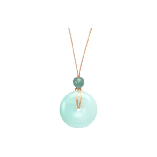 Long Fu Glutinous Jade Jadeite Necklace Trendy Versatile Sweater Chain-Perfect Gift For Festivals And Memorials Men's