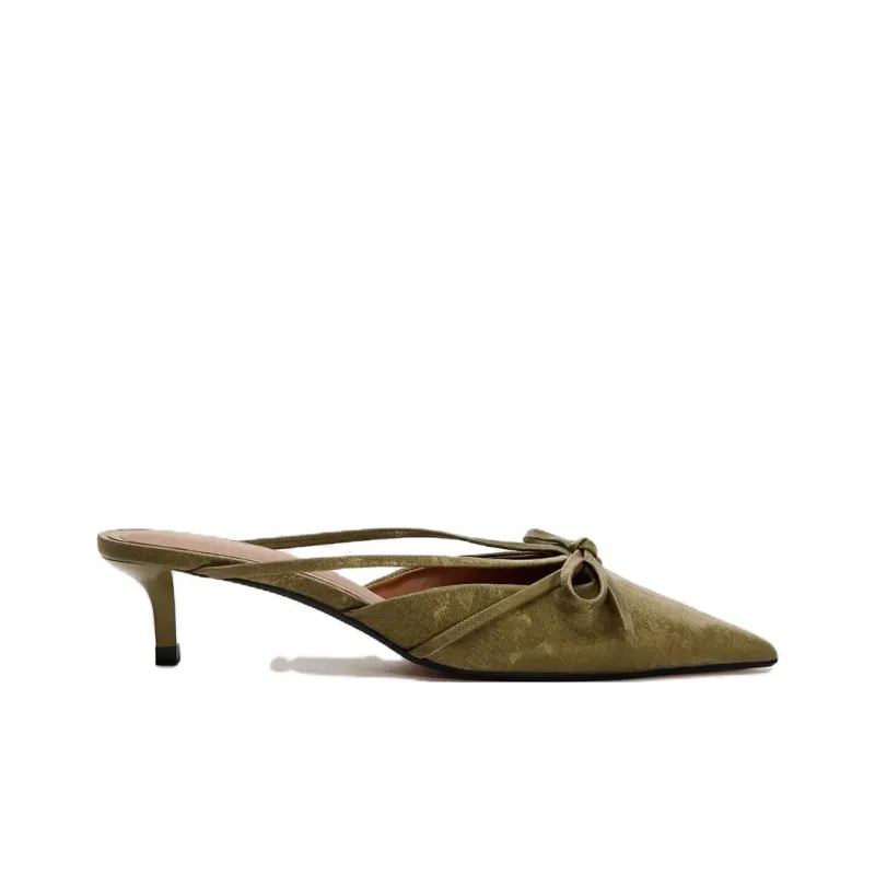 ZARA Wrap-toe Slippers Women's Green-1