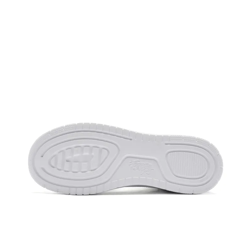 QIAODAN Coverage Anti Slip Wear Resistant Breathable Height Increasing Warm High Top Skateboard Shoes Men's Gray White-4