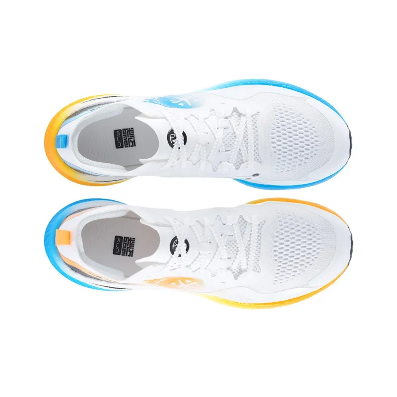 BMAI Carbon FLY Cushioning Support Breathable Low Top Running Shoes Men's White Yellow Blue-3