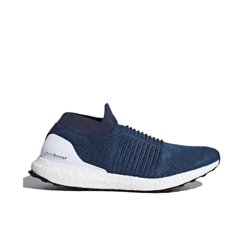 Adidas Ultraboost Laceless Slip Resistant Breathable Low Top Casual Running Shoes Unisex Blue-1