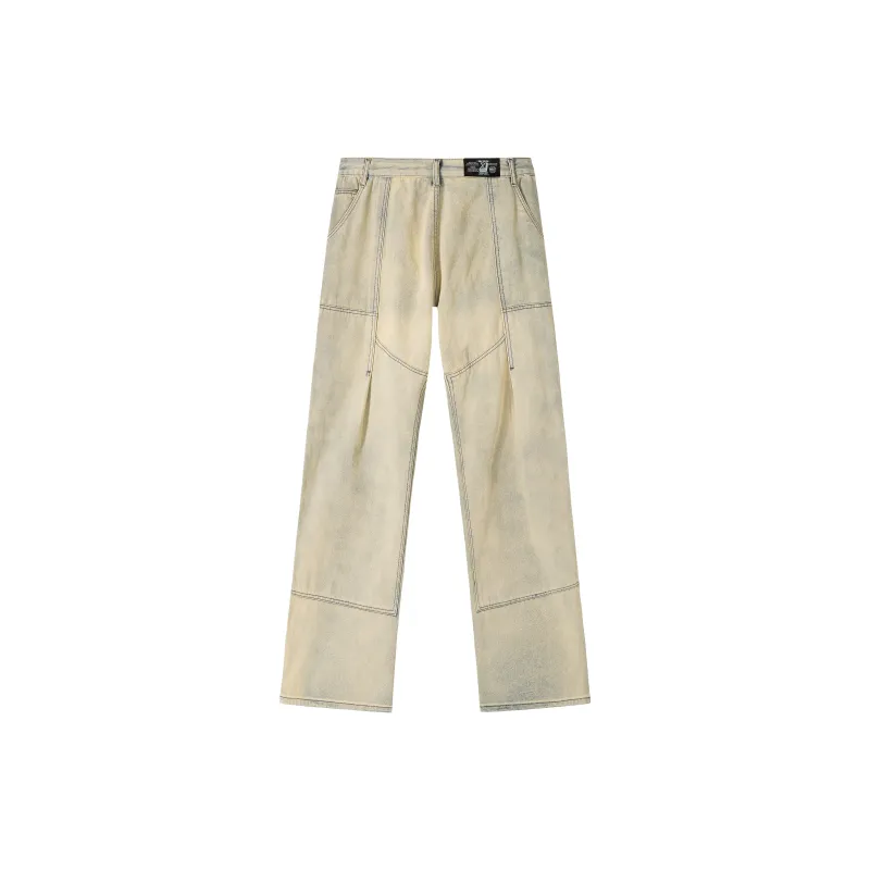 XINYINSU 24FW Jeans Unisex Yellow Mud-1