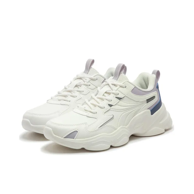 361° Anti-Slip Wear-Resistant Low-Top Casual Running Shoes Women's White Blue Purple-2