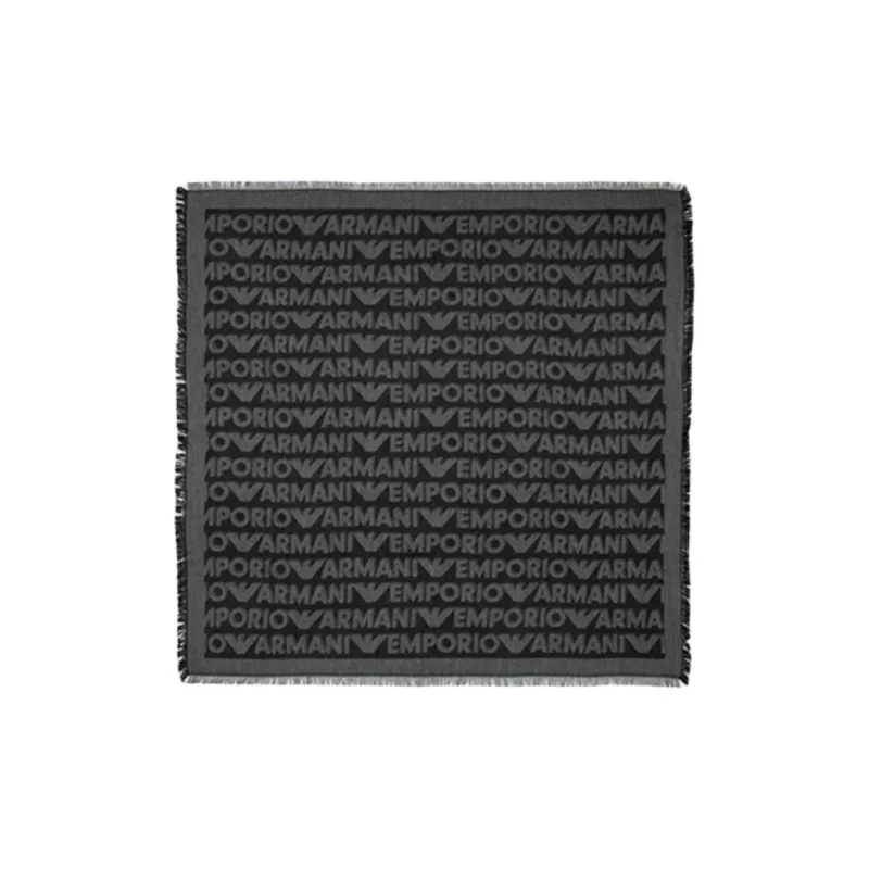 EMPORIO ARMANI Viscose Knit Scarves Men's Black-3