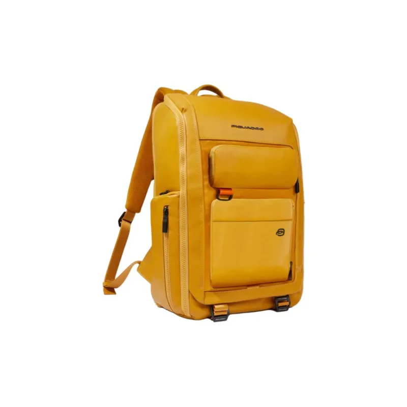 PIQUADRO Leather Backpack Regular Men's Yellow-1