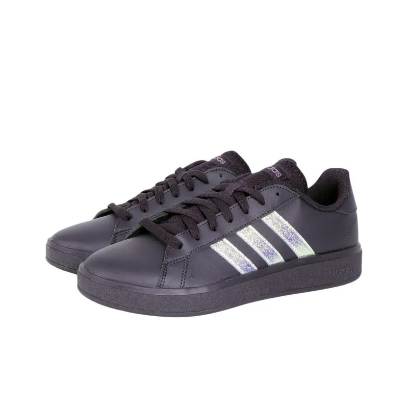 Adidas Grand Court Base 2.0 Anti-Slip Wear-Resistant Low-Top Skateboard Shoes Women's Black-2