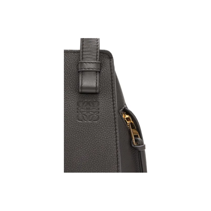 LOEWE Hammock Soft Grain Calfskin One Shoulder Handbag, Crossbody Bag Women's Dark Gray-5