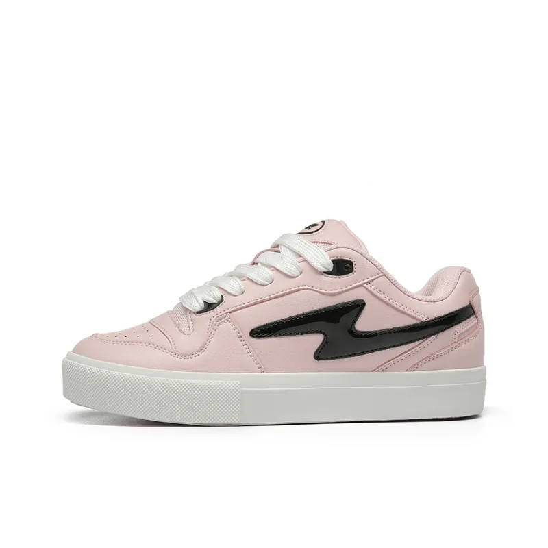 GZOZ Anti Slip Wear Resistant Low Top Skateboard Shoes Women's Skin Pink-0