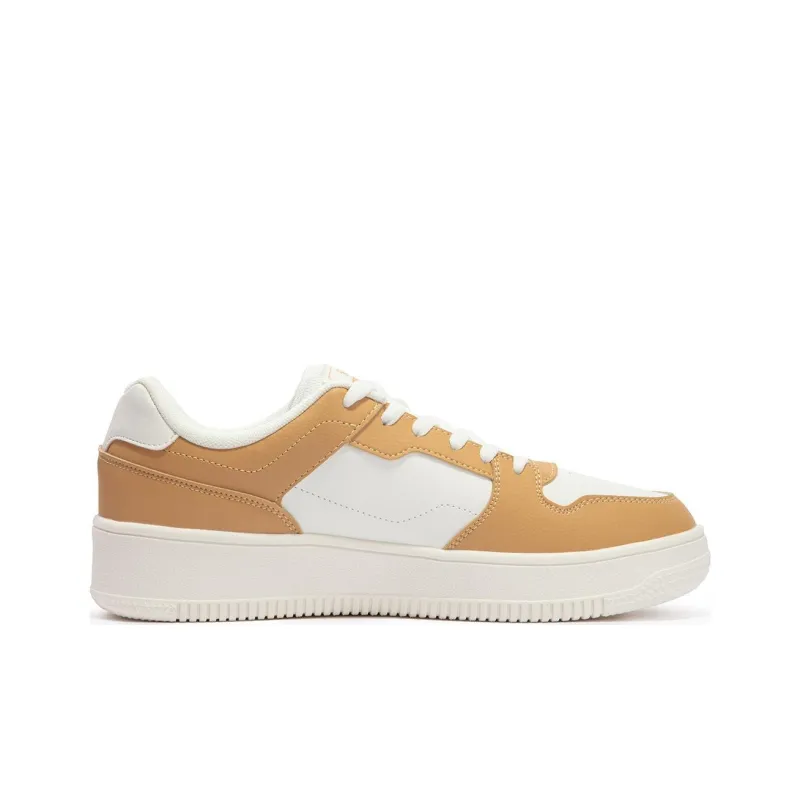 361° Slip Resistant Cushioning Abrasion Resistant Low Top Skateboard Shoes Men's White Yellow-1