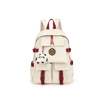 ST&SAT Fabric Backpacks Travel Bags Large Size Unisex Ecru