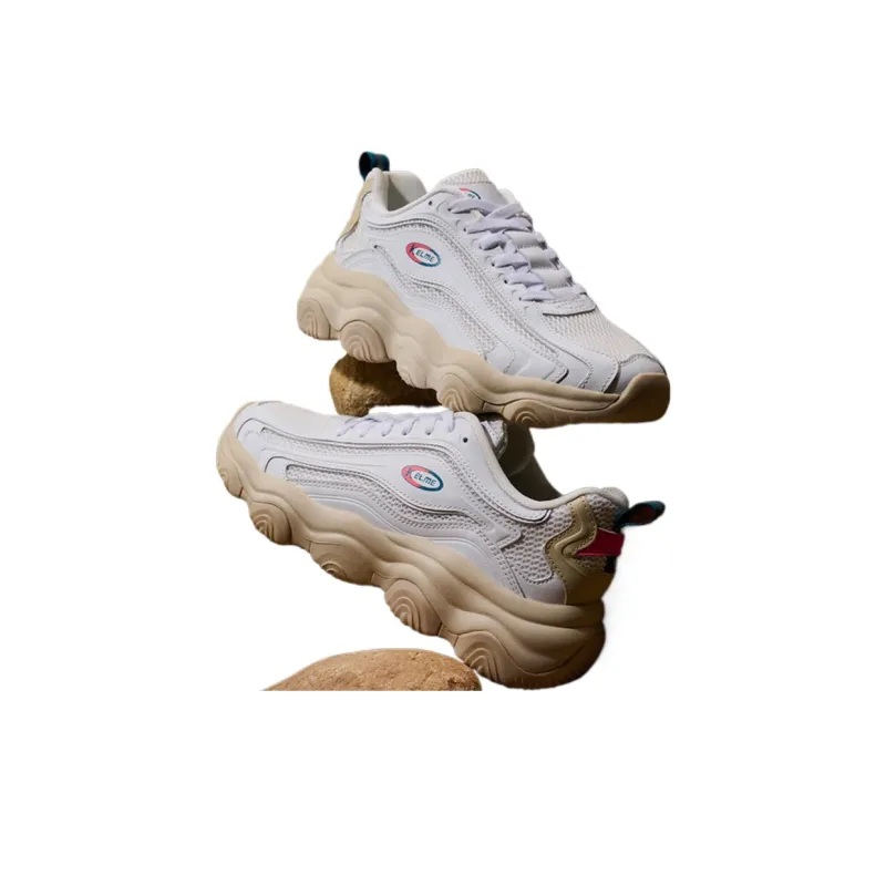 KELME Cushioned Slip-Resistant Low-Top Chunky Sneakers Women's White-3
