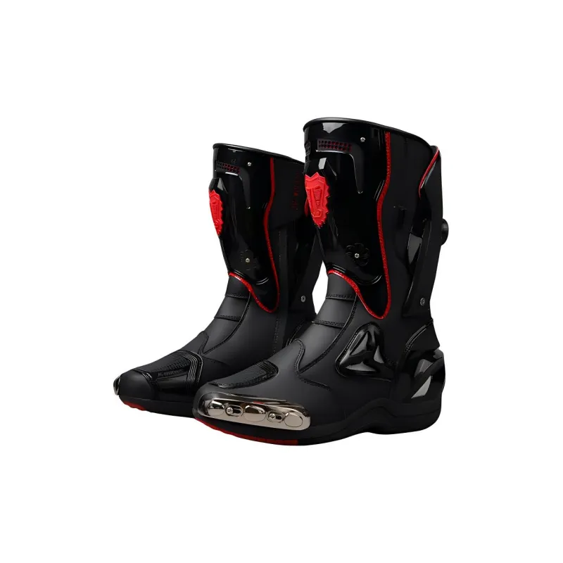 Yalu Preferred Motorcycle Shoes Unisex Black White-8