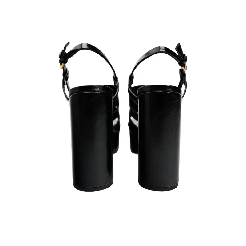 ZARA Strap Sandals 14cm Women's Black-3
